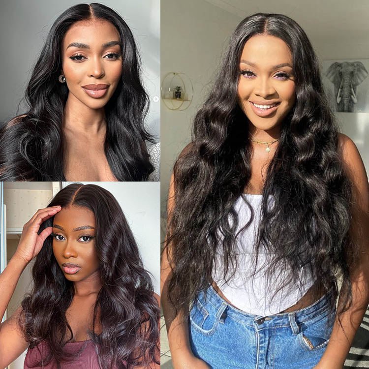 Malaysian Human Hair 4x4 Lace Closure Body Wave Wigs Preplucked With Baby Hair - Superlovehair