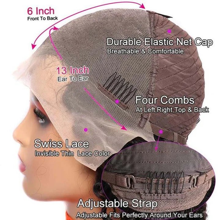 Malaysian Staright Human Hair 13x6 Lace Frontal Wig Pre Plucked Bone Straight Wigs - Superlovehair