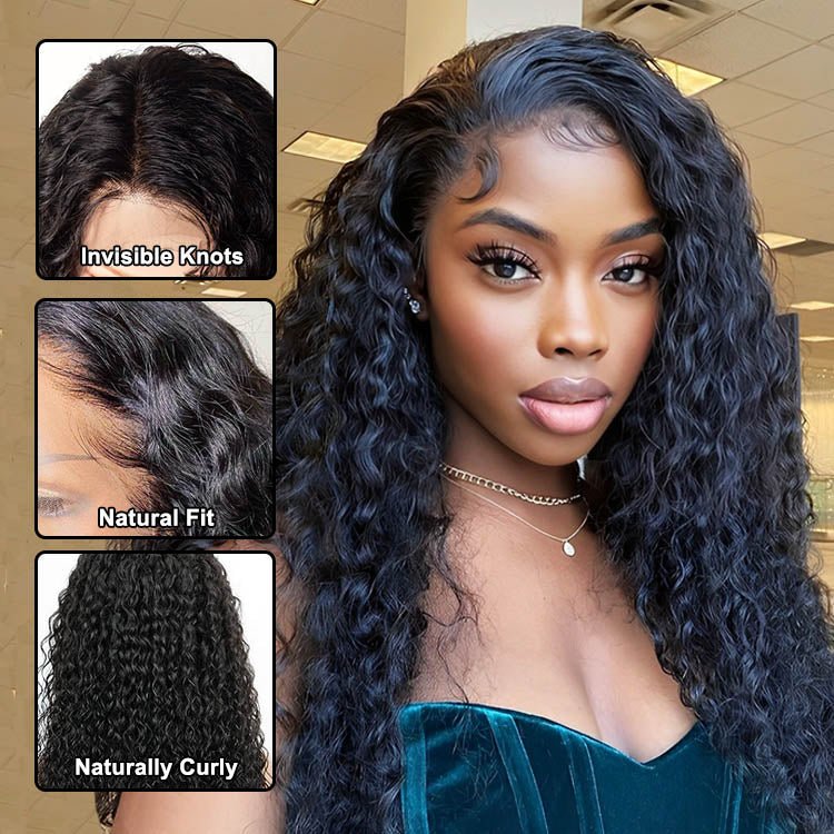 Natural Black Water Wig 13x4 Frontal Lace Wig - Superlovehair