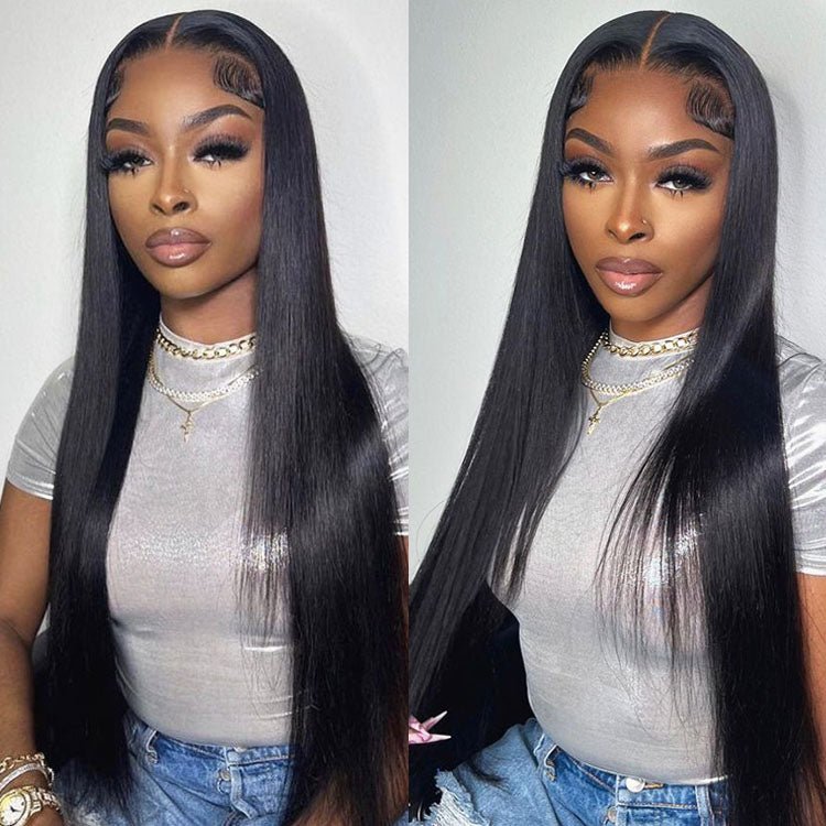 Peruvian Human Hair 5x5 Lace Closure Straight Wigs For Black Women - Superlovehair
