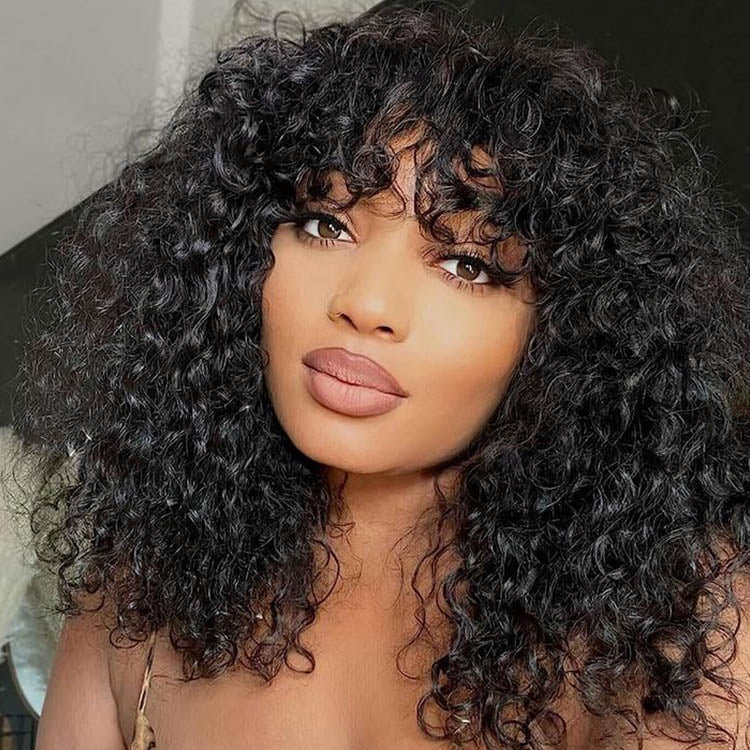 Readytogo Glueless Water Wave Short Bob Wig with Bangs Brazilian Virgin Human Hair - Superlovehair