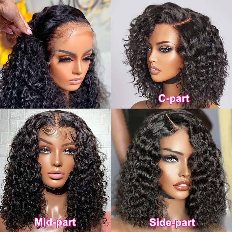 Superlove Glueless 13x4 Lace Frontal Water Wave Bob Human Hair Wig - Superlovehair
