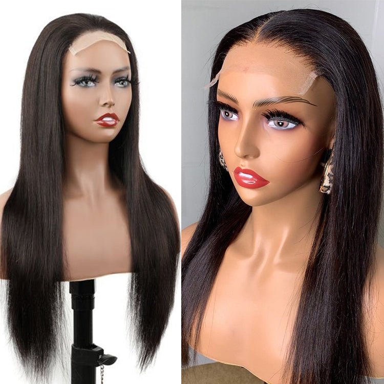 Superlove glueless Straight Wig 4x4 Lace Closure Natural Black Human hair - Superlovehair