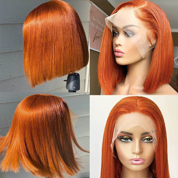 Superlove Hair 13x4 Lace Orange Ginger Bob Wig - Superlovehair