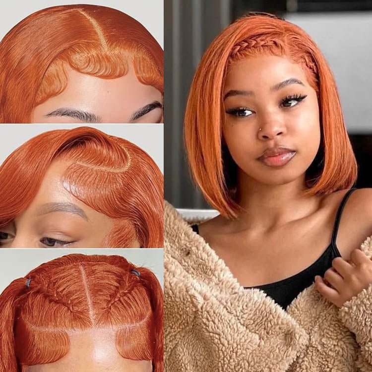 Superlove Hair 13x4 Lace Orange Ginger Bob Wig - Superlovehair