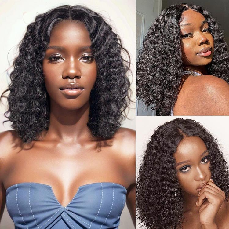 Superlove Ready To Go Glueless 4x4 Lace Water wave Bob Human Hair Wig - Superlovehair