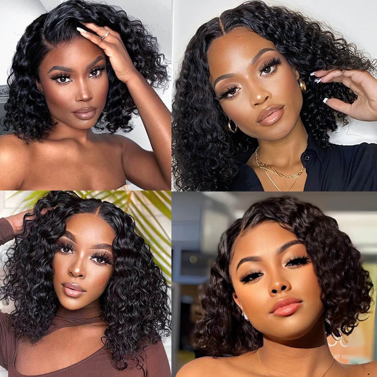 Worth Having-Superlove 12 Inch Glueless Water HD lace human hair Anti-slip tape breathable Cap bob wig - Superlovehair