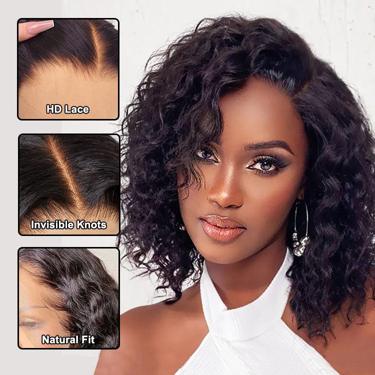 Worth Having-Superlove 12 Inch Glueless Water HD lace human hair Anti-slip tape breathable Cap bob wig - Superlovehair