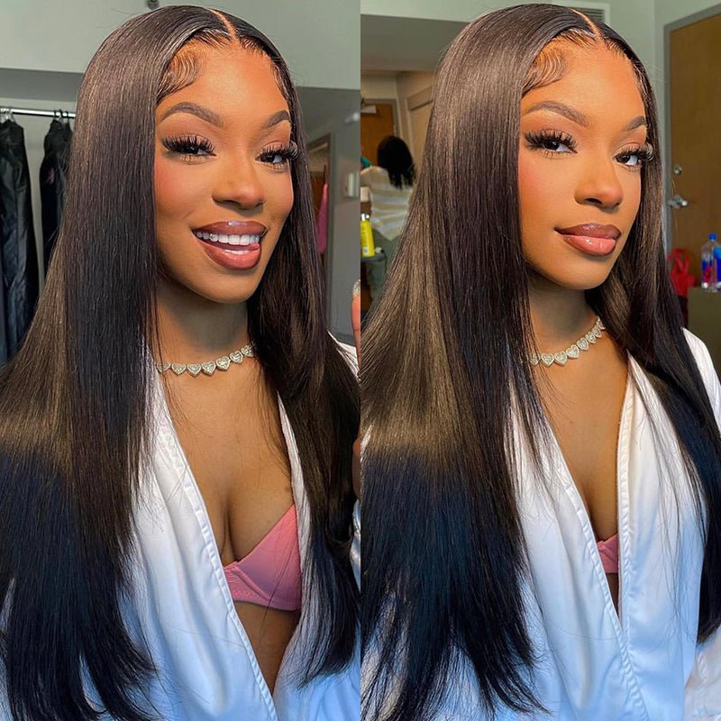 13x6 Lace Front Wigs Human Hair Transparent Straight Lace Frontal Wigs Peruvian Human Hair Pre Plucked with Baby Hair - Superlovehair