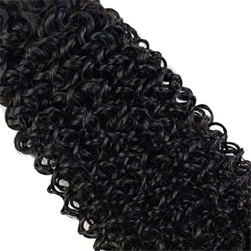 4x1 T Part Lace Closure Kinky Curly 3 Bundles Mongolian Natural Human Hair - Superlovehair