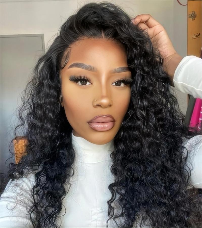 4x4 HD Transparent Lace Closure Deep Wave Wigs With Baby Hair - Superlovehair