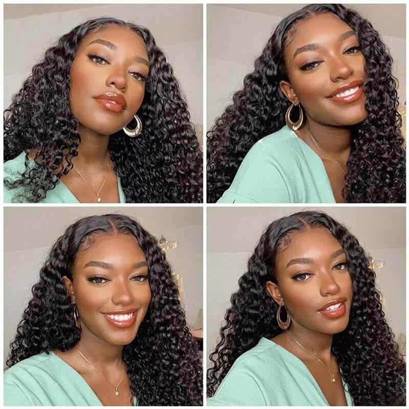 4x4 HD Transparent Lace Closure Deep Wave Wigs With Baby Hair - Superlovehair