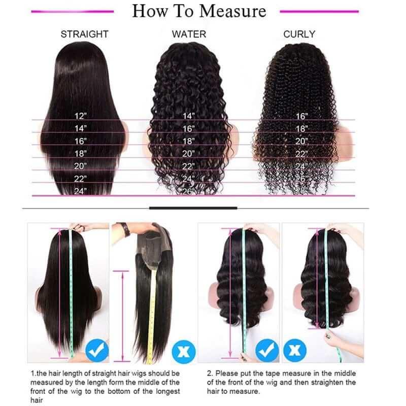 4x4 Lace Closure Water Wave Human Hair Wig Brazilian Hair Remy Hair Wig Wet and Wavy Hair - Superlovehair