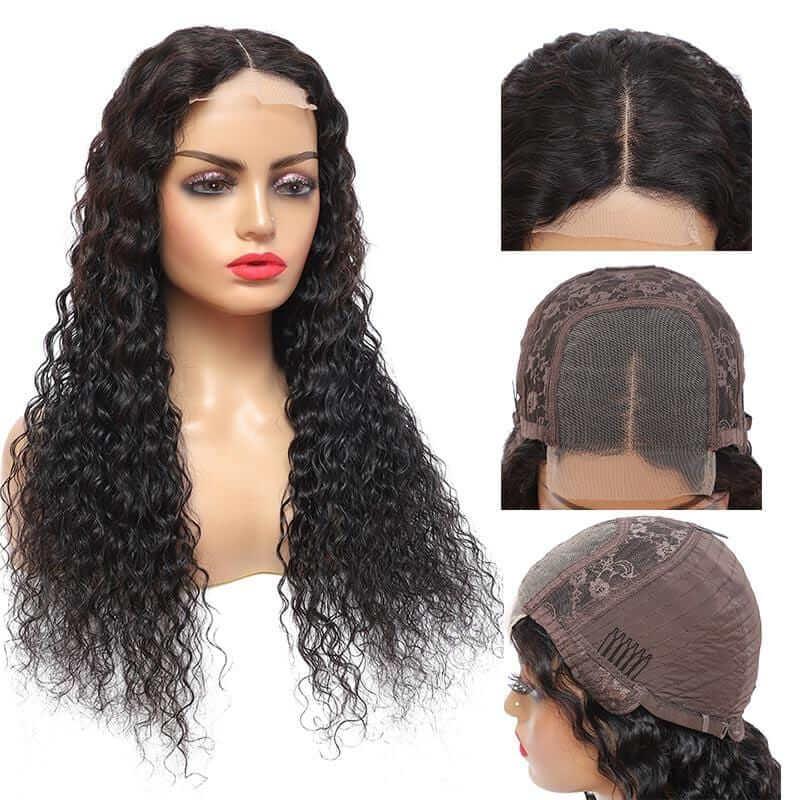4X4 Lace Closure Wig Water Wave Human Hair Wet and Wave Peruvian Hair - Superlovehair