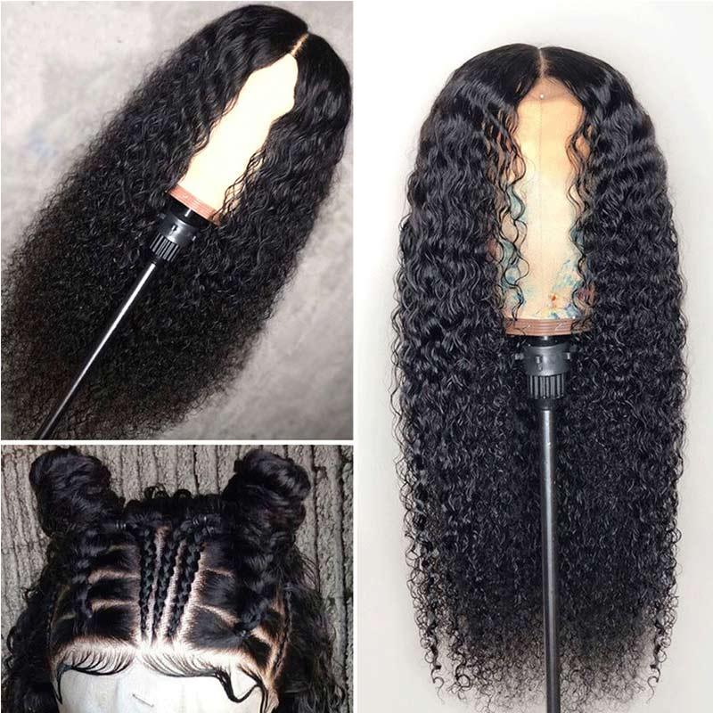 4x4 Lace Closure Wigs Water Wave Wig Mongolian Human Hair Pre Plucked with Baby Hair - Superlovehair