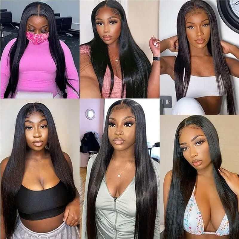 5x5 Lace Closure Wig Indian Human Hair Natural Hairline With Baby Hair Natural Color - Superlovehair