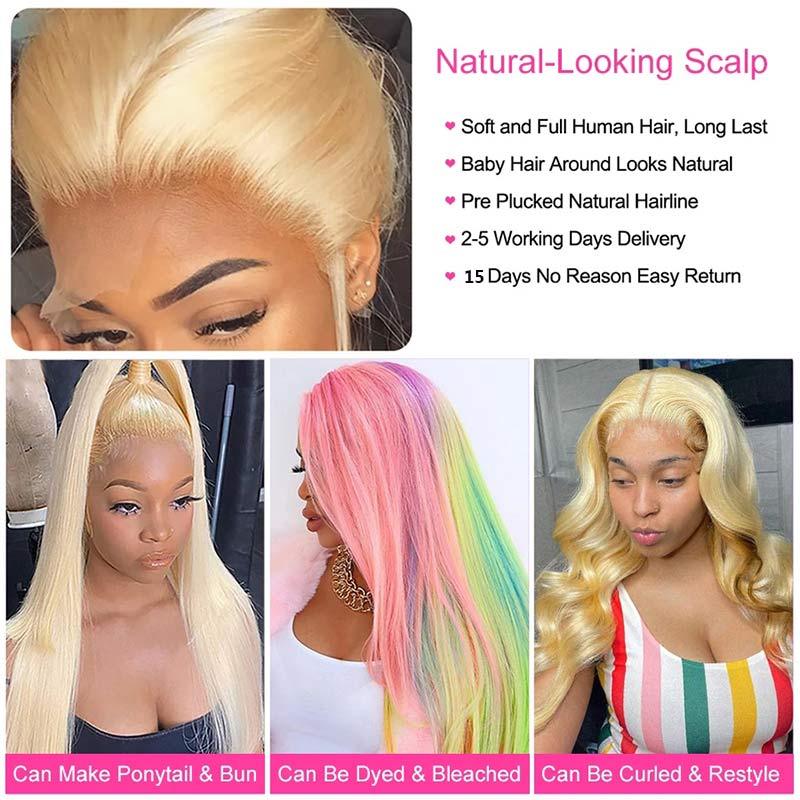 Blonde 613 Lace Front Wig 13X4 Ear to Ear Lace Wig Straight Human Hair Superlove Hair - Superlovehair
