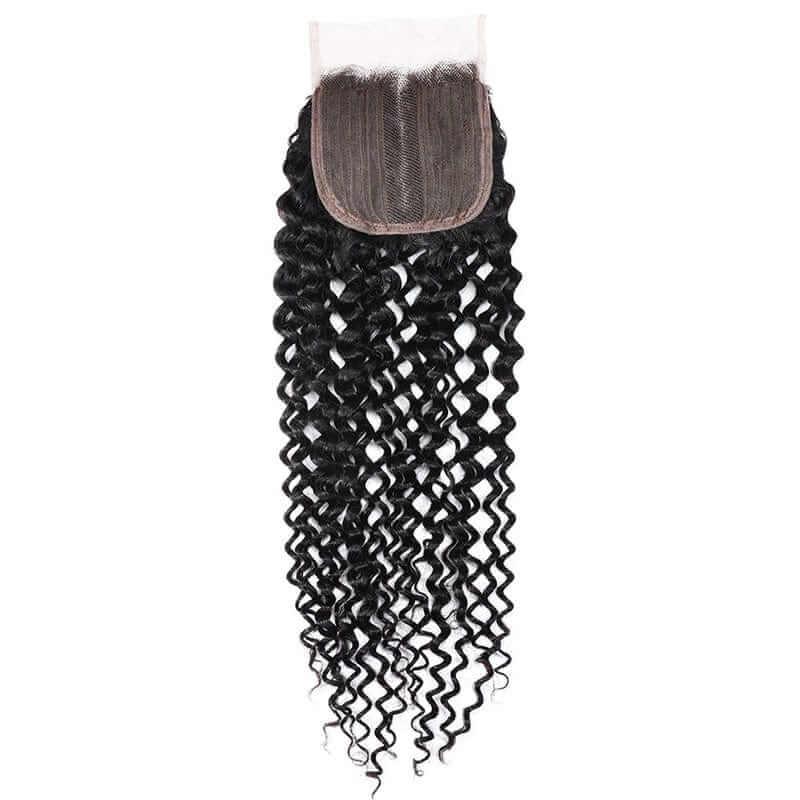 Brazilian Curly Hair Lace Part Closure Remy Human Hair 4x1 T Middle Part Lace Closures Only Natural Color For Black Women - Superlovehair