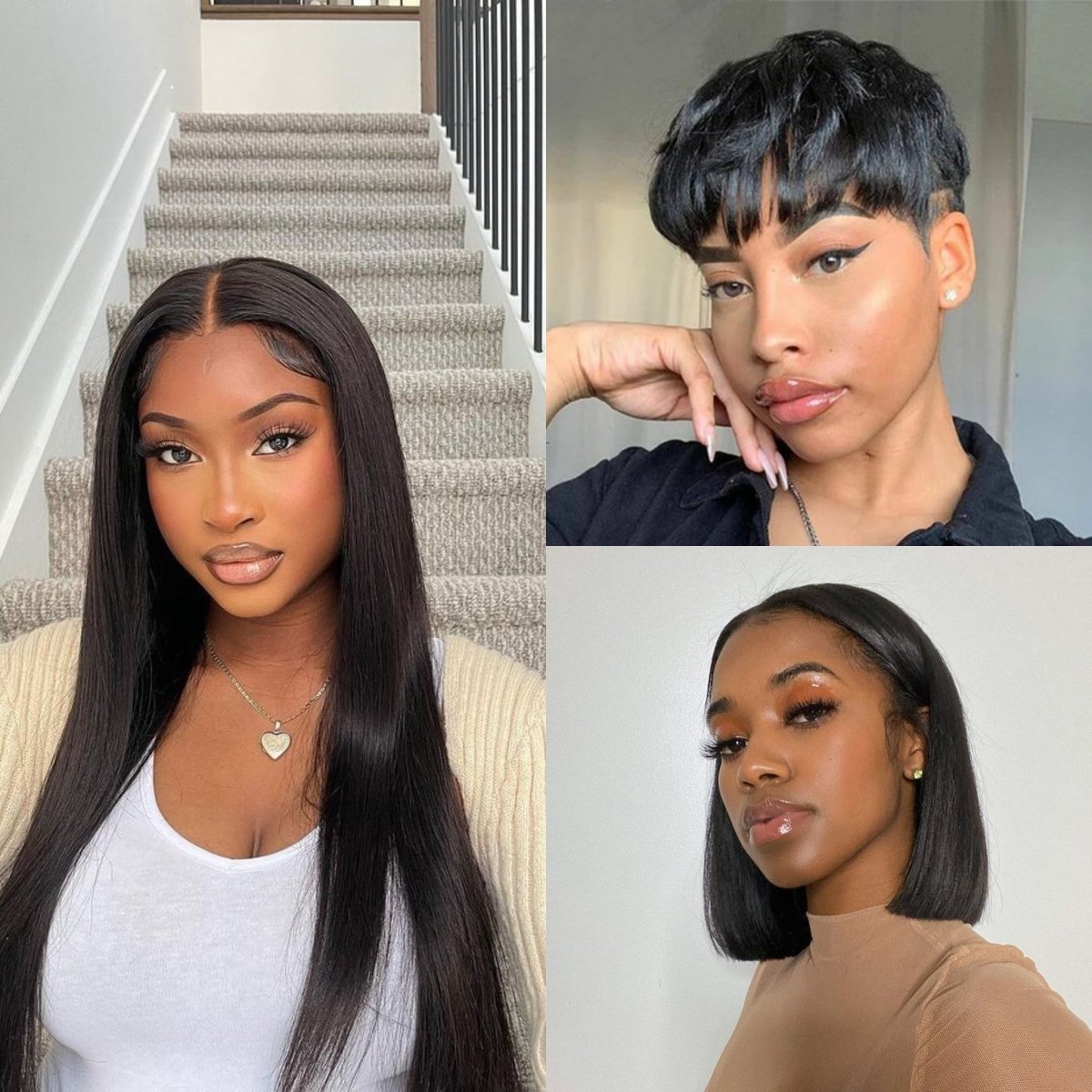 Buy 2 Get 1 Free︱Combo No.9 4x4 Lace Closure Straight Wig 20inch 4x4 Bob Wig 10inch Razor Cut Wig - Superlovehair