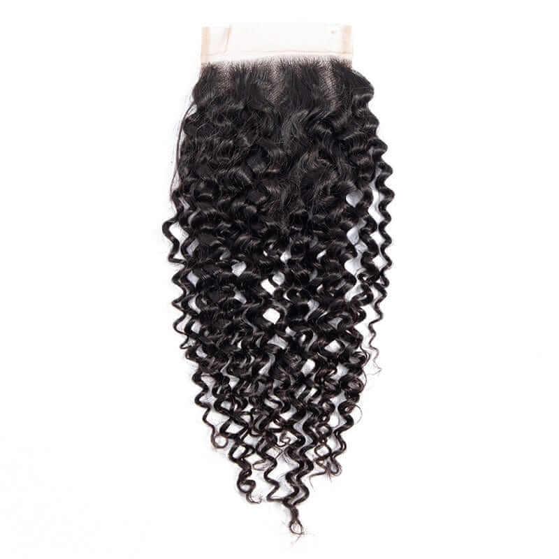 Curly Hair Lace Closure Three Way Part Lace Clousre 100% Human Hair Superlove Hair Natural Color - Superlovehair