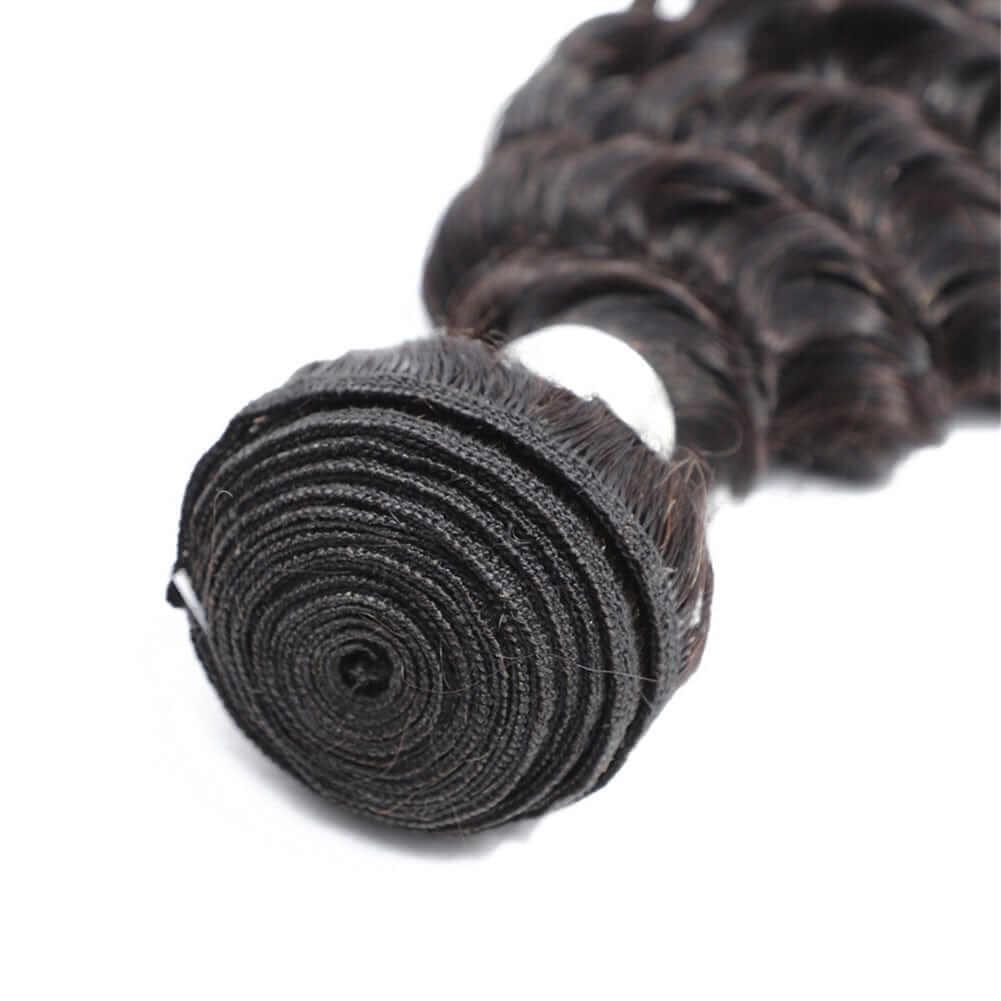 Deep Wave Hair 3 Bundles With Frontal 13x4 Free Part Lace Frontal 100% Virgin Human Hair - Superlovehair