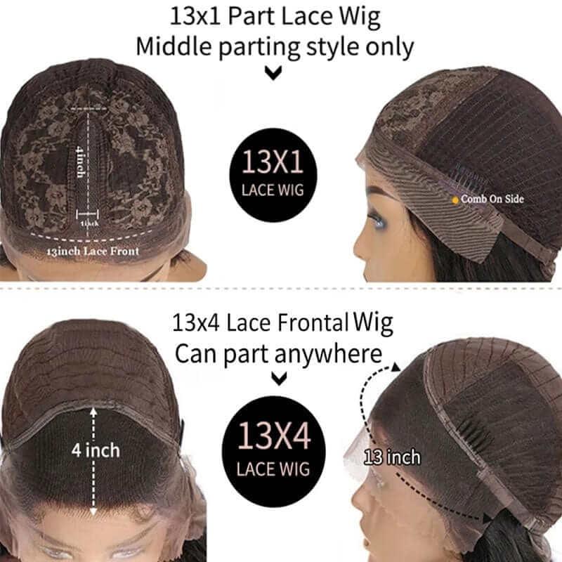 Ear to Ear Lace Frontal Bob Wig Straight Human Hair Natural Hairline Pre-Pucked Middle Part 13x1 Lace Wig Peruvian Hair - Superlovehair