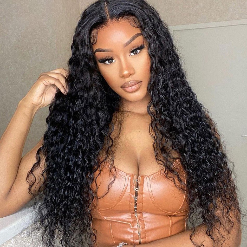 Ear to Ear Lace Frontal Wig Water Wave Hair Peruvian Human Hair Wet And Wavy Lace Front Wigs - Superlovehair