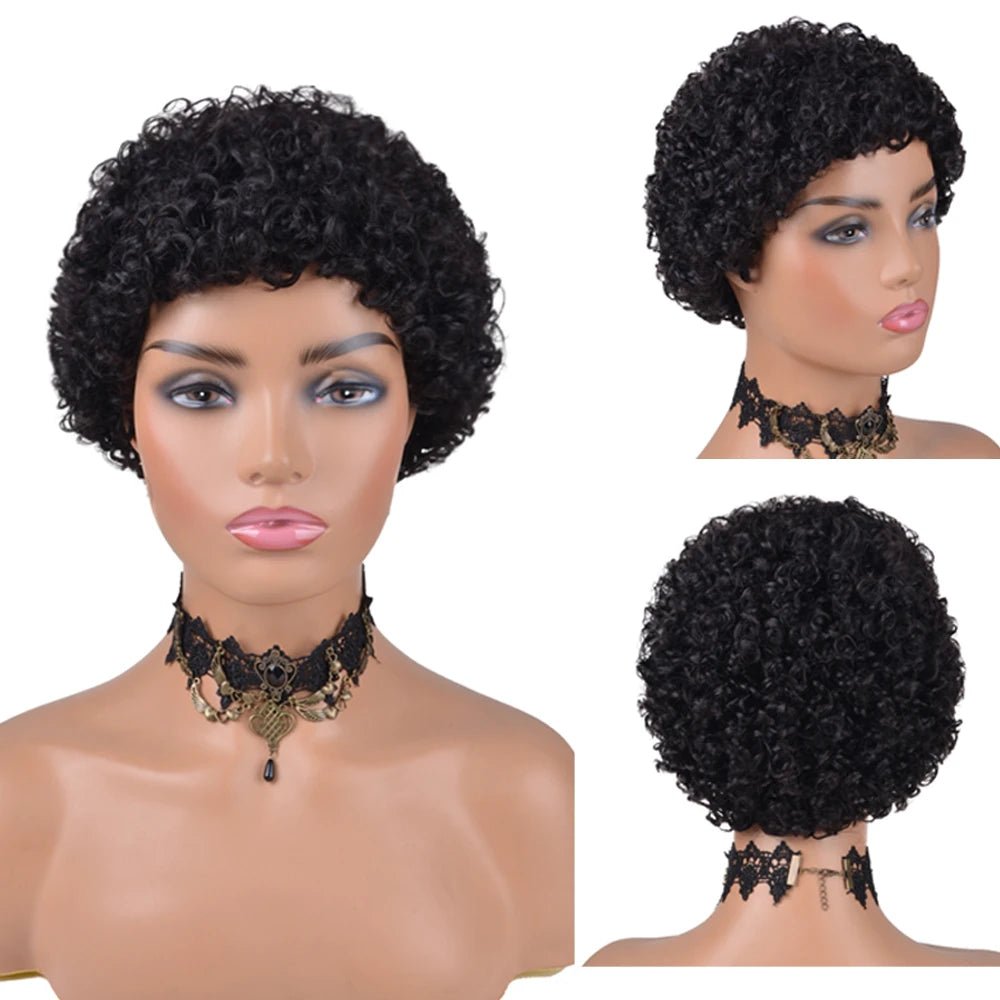 Flash Sale | ReadytoGo Glueless Pixie Dry Perm Short Curly Human Hair - Superlovehair
