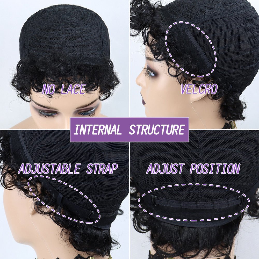 Flash Sale | ReadytoGo Natural Afro Curly Pixie Cut Glueless Human Hair Wig - Superlovehair