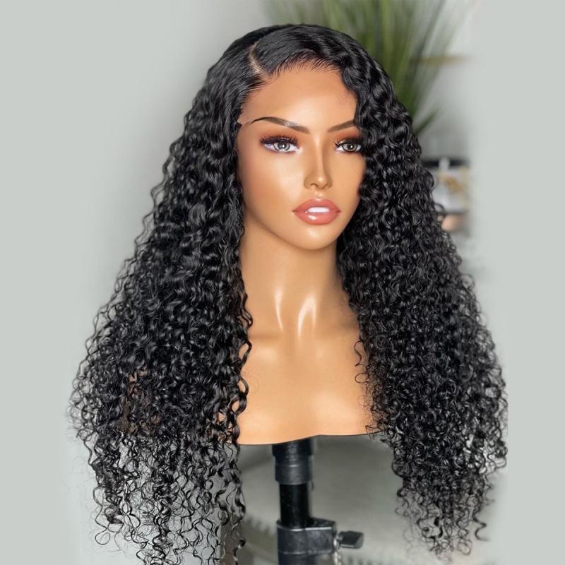 Glueless 4x4 HD Transparent Lace Closure Curly Wig - Superlovehair
