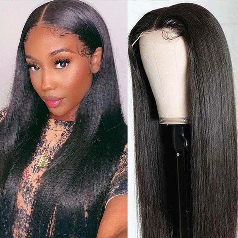 Glueless Malaysian Straight Human Hair 5x5 Lace Closure Wigs Pre Plucked with Baby Hair - Superlovehair