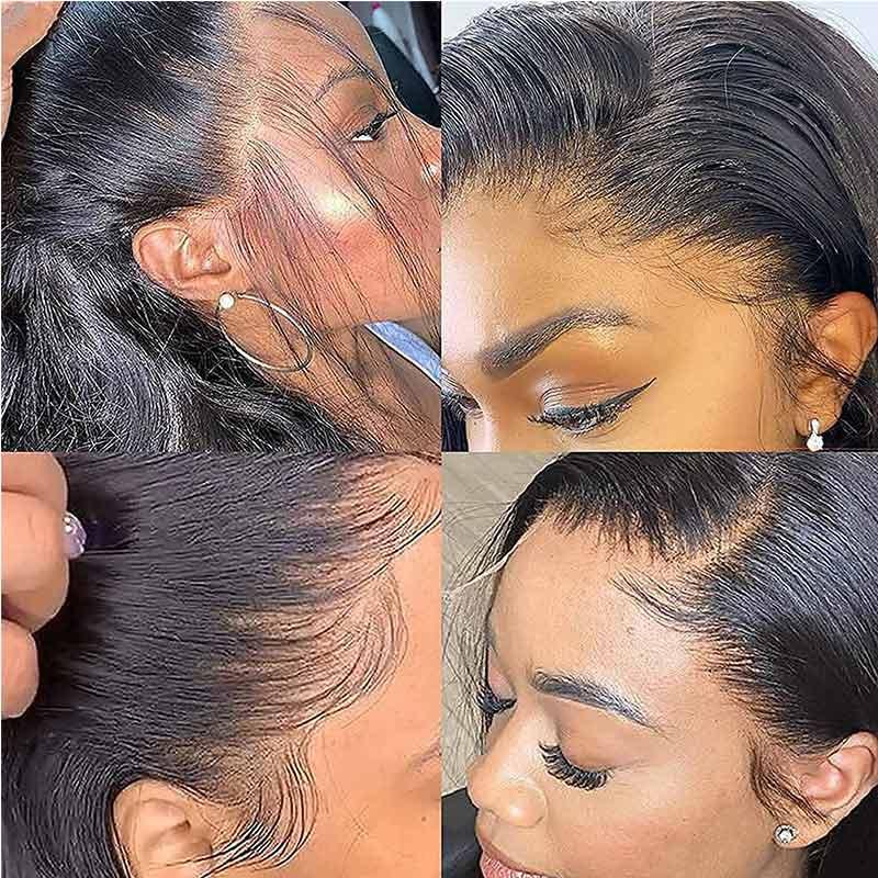 Malaysian Staright Human Hair 13x6 Lace Frontal Wig Pre Plucked Bone Straight Wigs - Superlovehair