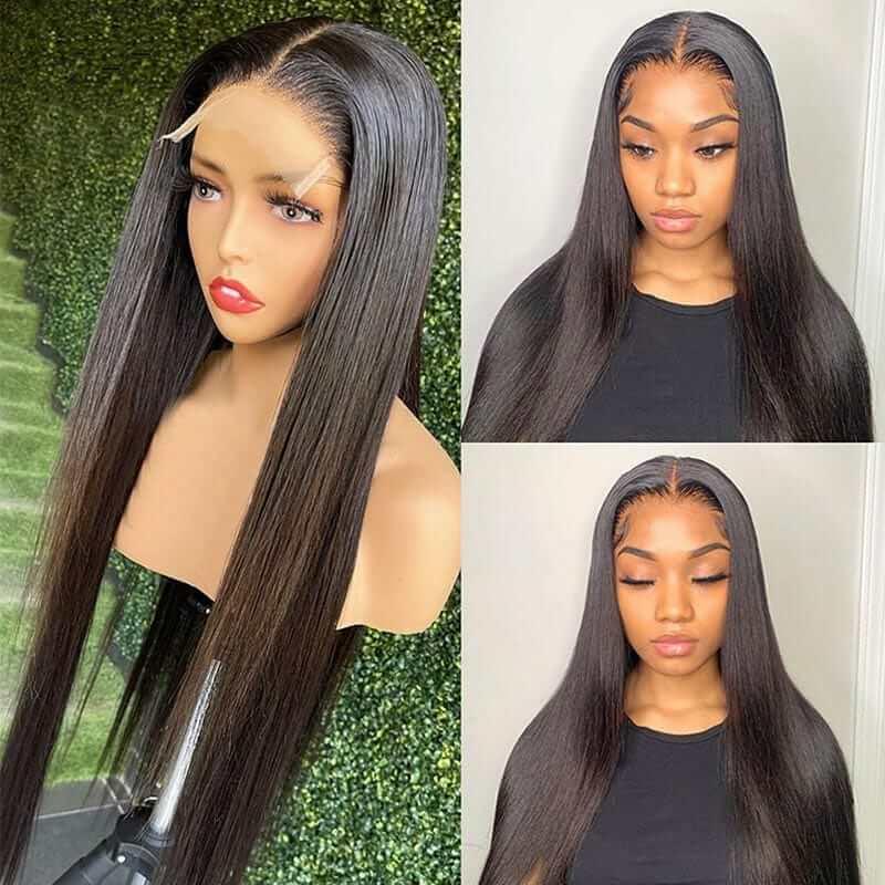 Peruvian Human Hair 5x5 Lace Closure Straight Wigs For Black Women - Superlovehair