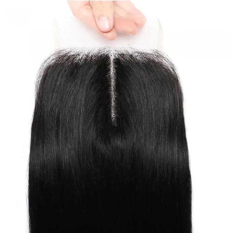 Straight Human Hair 4x1 T Part Lace Closure Only Natural Black - Superlovehair