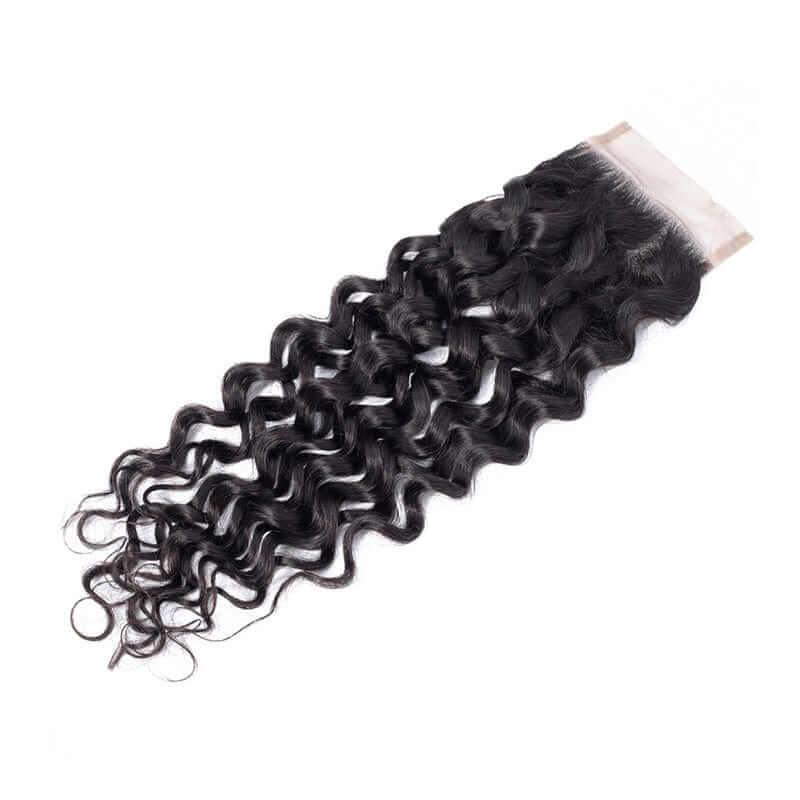 Water Wave Hair Lace Closure Human Hair 4x4 Three Way Part Closure With Baby Hair - Superlovehair