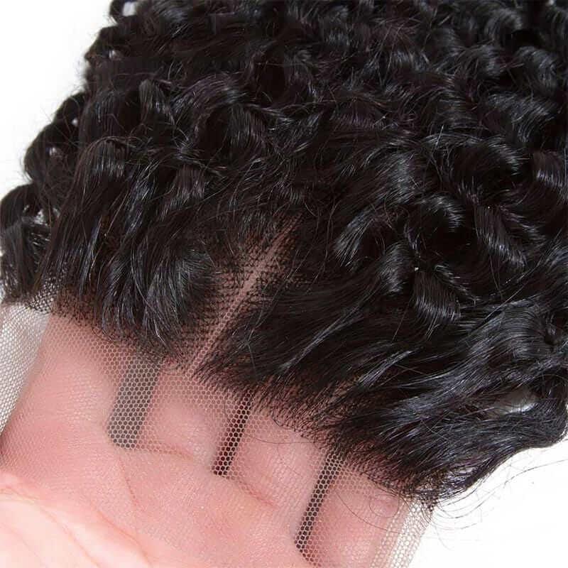 Water Wave Hair Lace Closure Human Hair 4x4 Three Way Part Closure With Baby Hair - Superlovehair