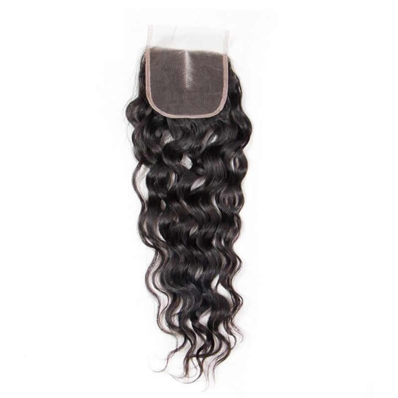 Water Wave Human Hair 4x1 T Part Lace Closure Only With Baby Hair - Superlovehair